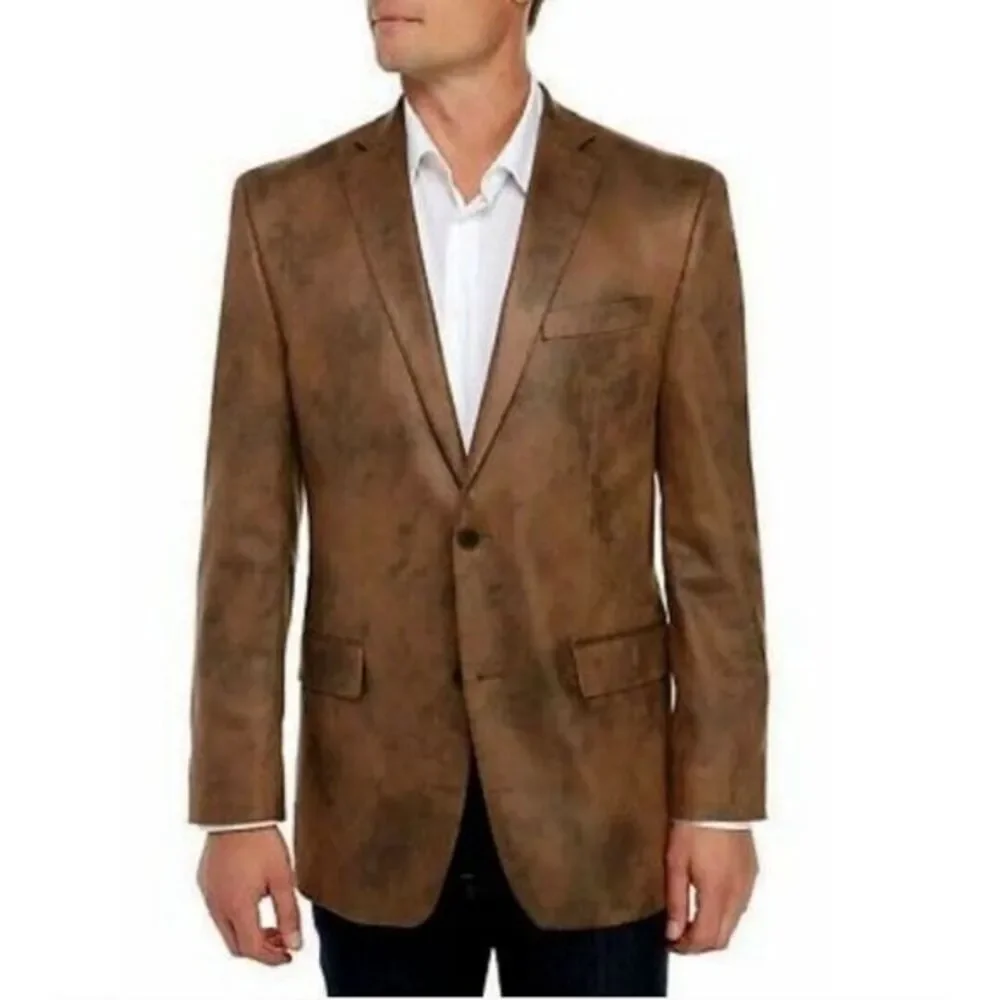 Michael‎ Kors Men's Distressed Faux Leather Blazer Jacket  Size 42R
